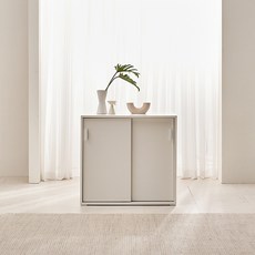 장인가구 다움 슬라이딩 수납장 800 방문설치, 크림 화이트