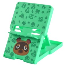 HOHOO 全摺疊式 Nintendo Switch OLED 主機支架 底座 動物森友會狸克, 單一商品, 1個, 混合色