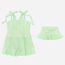 YouIt 女童花卉市集連身比基尼 + 帽子兩件組