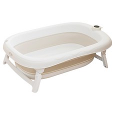 더마더 스마트 온도계 접이식 아기욕조, 베이지