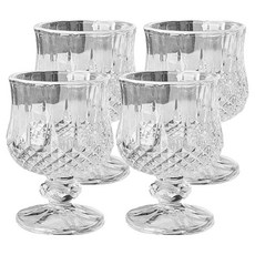 Daparang 高級圖案復古迷你玻璃酒杯 45ml HJ0080, 4個, 鑽石