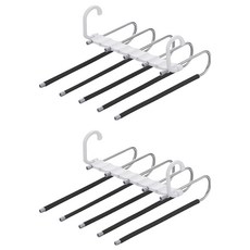 JJOYI 善用空間防滑5層折疊褲架, 白色, 2個