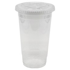 ksco PET 透明冰杯 590ml + 平蓋組合, 100套, 1入