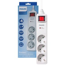 PHILIPS 飛利浦 整合式開關 Surge Pro 3孔延長線 CHP6232WA/61 16A 250V, 白色, 1個, 2m