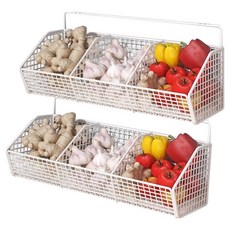 壁掛式框架3層置物架籃 BRP079, 白色, 2個