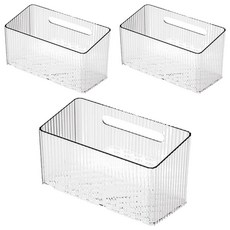 廚房壁掛式置物籃 BRP082, 3個, 透明白色