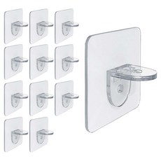 Living Mango 免鑽孔黏貼式層板支撐架 5.7x5.7cm, 透明, 12個