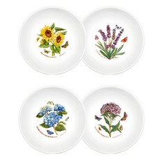 PORTmeIRION 波特玫琳恩 植物園蝕刻湯碗4件組, 1套, 隨機出貨