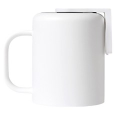 hillo 簡易免鑽孔倒掛式磁吸把手漱口杯, 白色, 1個