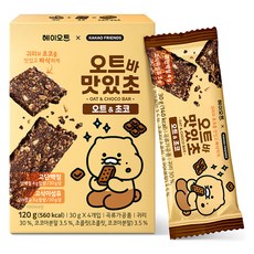 heyoat 美味燕麥棒 巧克力風味 4包入, 120g, 1盒