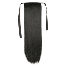 Nalli Sisters 綁帶式直髮馬尾接髮髮片 40cm, 自然黑, 1個