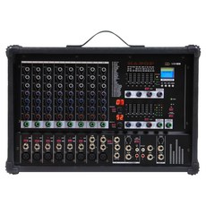 K&POP 功率混音器 DSP功能 USB AUX 10聲道 高功率擴大機, 黑色, KPM-1200