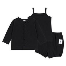 Milk Baby 兒童柔軟涼爽開襟衫 + 無袖上衣 + 褲子套裝