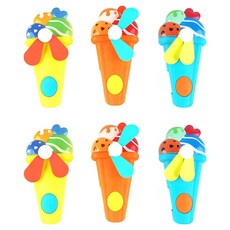 퍼줌 컬러 아이스크림 수동 선풍기 랜덤발송, 6개