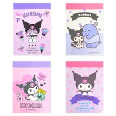 三麗鷗 酷洛米 愛心便攜便條紙 60張, 4個, 1入, 混合顏色