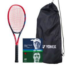 YONEX 網球拍 + 球線 Poly Tour Fire 1.25mm 48 46 VCORE 98 (2023) 0G2, RED, 1個