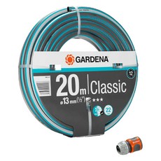GARDENA 嘉丁 經典水管 13mm x 20m + 水管接頭 13mm 套組 18003-215, 1套, 混色