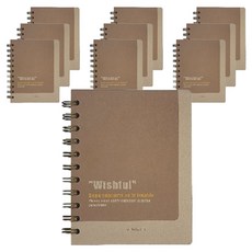 Ehwa 牛皮筆記本, 10個, 棕色