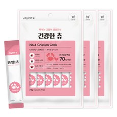 조이펫 고양이 건강한 츄 간식 6p, 혼합맛(닭가슴살/게살), 72g, 3개