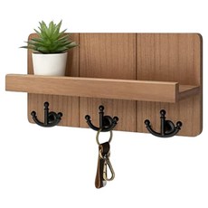 현관 차키 선글라스 보관 벽선반, 브라운, 1단
