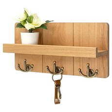 현관 차키 선글라스 보관 벽선반, 라이트브라운, 1단