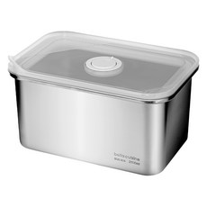 bella cuisine 不鏽鋼長方形密封容器 冷藏 冷凍 配菜盒 託盤 2100ml, 1個, 單品