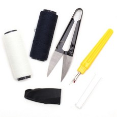 ButtonKing 迷你縫紉線 2入 + 紗剪 + 拆線器 組合, 1套, 象牙白(縫紉線), 海軍藍(縫紉線), 隨機出貨(拆線器)