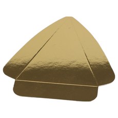 中央包裝 切片蛋糕紙質底託 三角 2號 8.5 x 10 x 2 cm, 金色, 100個