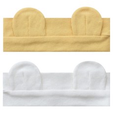 BABY&I 嬰兒用羅紋莫代爾熊熊髮帶2件組