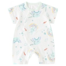 스타도어 유아용 메쉬 애니멀 패턴 반팔 롬퍼