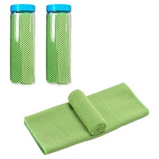 일상잡화 리예 대형 스포츠 쿨링 헬스 수건, 그린, 그린, 2개