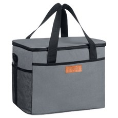 탄룩 휴대용 야외 캠핑 가죽라벨 아이스백, 그레이, 21L