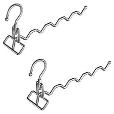 EASY LIVING 折疊式門掛門掛勾門衣架, 銀, 2個