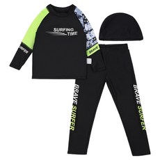 유블리 아동용 레드시가 긴팔 레시가드 수영복 상하의 세트