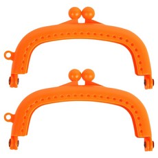 Knitt 彩色塑膠零錢包半圓口金 S, 橘色, 2個