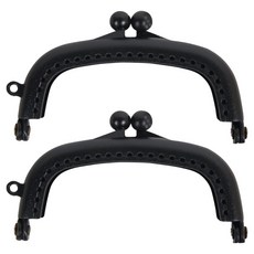 Knitt 彩色塑膠零錢包半圓口金 S, 黑色, 2個