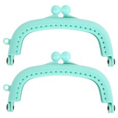 Knitt 彩色塑膠零錢包半圓口金 S, 薄荷綠, 2個