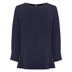 올리비아하슬러 7부 라운드넥 진주포인트 블라우스 OHCMBL101