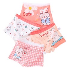 IBboom 女童兔兔愛心四角內褲4件組 C93