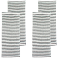 MORINO 摩力諾 純棉時尚橫紋毛巾 MO776, 灰色, 4條