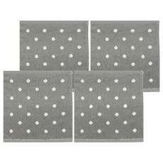 MORINO 摩力諾 純棉花漾圓點方巾 MO675, 灰色, 4條