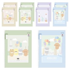 PENPIA 2000 小學1~6年級 線圈英文筆記本, 10個, 隨機出貨