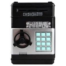 STOLIVING 迷你保險箱 紙鈔存錢筒, 黑色, 1個