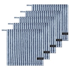 Songwol 松月 HOTEL COLLECTION Songwol 條紋與素色 34 掛環擦手巾, 5個, 天空藍