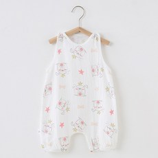 스타도어 유아용 데일리 패턴 쿨쿨 민소매 롬퍼