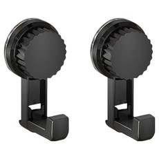 셀리빙 욕실 L형걸이 무타공 만능 진공 흡착식 후크, 블랙, 2개