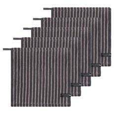 Songwol 松月 HOTEL COLLECTION Songwol 條紋與素色 34 掛環擦手巾, 5個, 灰色