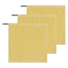 송월타월 컬러풀링 30수 고리 핸드타올, 옐로우, 3개