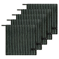 Songwol 松月 HOTEL COLLECTION Songwol 條紋與素色 34 掛環擦手巾, 5個, 黑色