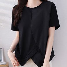 ATTERLIC 女款大尺碼時尚雙色帥氣短袖T恤 10104